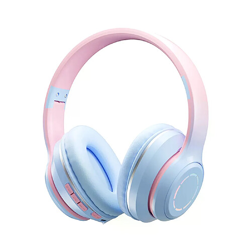 Écouteurs Bluetooth sans fil, couleur dégradée, casque de musique, lumière LED avec micro, écouteurs de joueur, jolis cadeaux de noël pour enfants, 2024