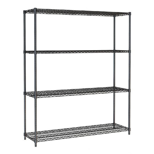 Etagère 4 Niveaux Démontables H.1800mm - Couleur Noire - Combisteel