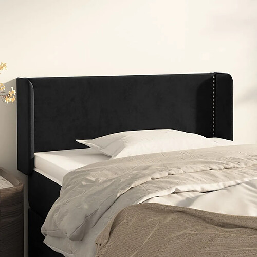 vidaXL Tête de lit avec oreilles Noir 83x16x78/88 cm Velours