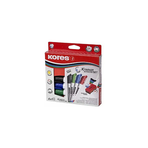 Kores Kit de marqueurs pour tableau blanc, 4 marqueurs + ()