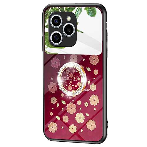 Coque en TPU anti-rayures, motif fleuri, trois couches avec béquille Sakura pluie pour votre Honor 60 SE