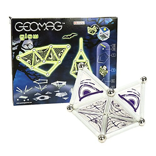 Geomag 37-Piece Glow-in-the-Dark Ghost Construction Set a“ Mentally Stimulating for Children and Adults a“ Safe and Construction a“ For Ages 3 and Up