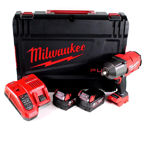 Milwaukee M18 FHIWF12-502X Visseuse à percussion sans fil 1/2" 18V 1356Nm ( 4933459696 ) + 2x Bateries 5,0Ah + Chargeur +