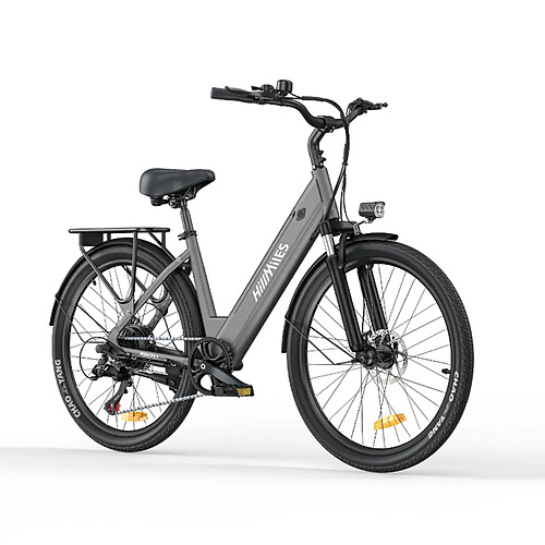 HillMiles MileCity 250 W 26" Vélo de Ville Electrique 36 V 13 Ah 468 Wh avec capteur de couple - Gris