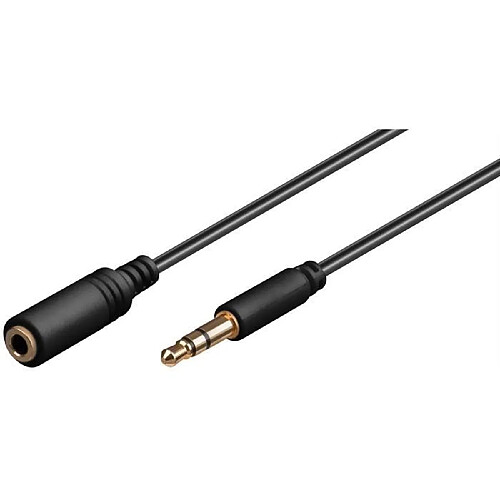 Goobay Rallonge Audio Stéréo HQ Jack 3,5 mm Mâle Femelle Cuivre Connecteur Or 3m Noir