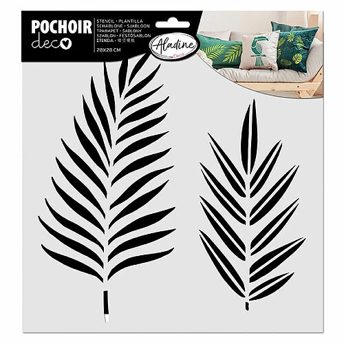 AladinE Pochoir pour textiles - Feuilles tropicales