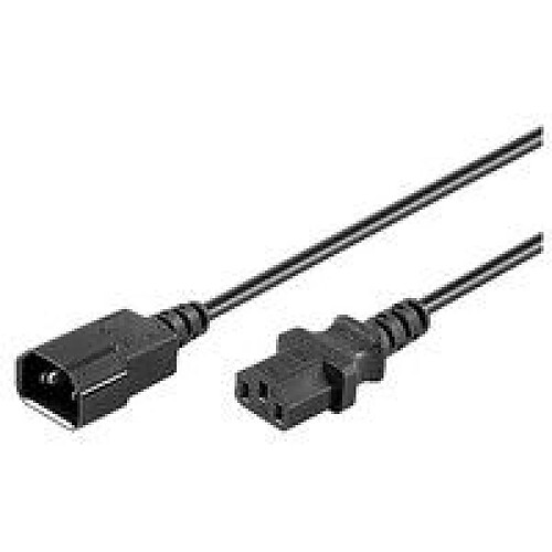 MicroConnect Power Cord 1m Extension C13-C14, Black.