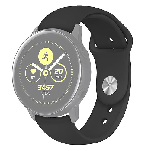 Wewoo Bracelet pour montre connectée Galaxy Watch Active 2 Smart couleur unie de poignet en siliconeTaille S Noir