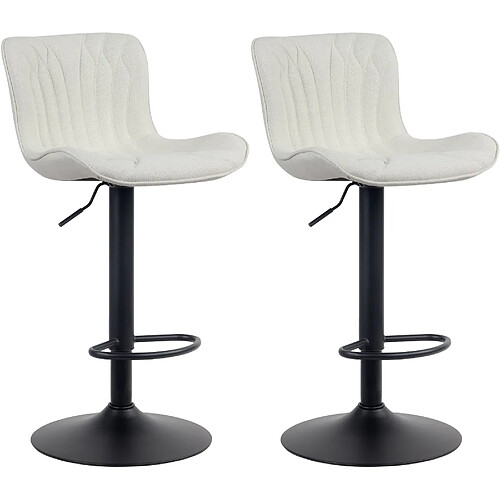 Non Lot de 2 tabourets de bar tissu Linus