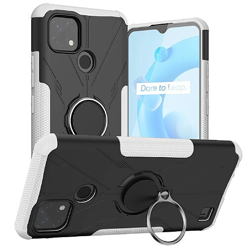 Coque en TPU anti-chocs avec béquille pour votre Realme C20/C21 4G - blanc