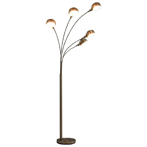 vidaXL Lampadaire 200 cm 5 x E14 Argenté