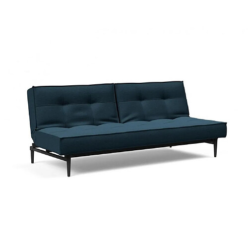 Inside 75 INNOVATION LIVING Canape SPLITBACK STYLETTO convertible lit 115*210 cm pieds chêne noir Tissu Argus Navy Blue