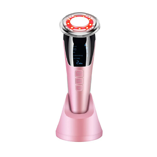 Chrono Appareil de beauté Appareil de beauté du visage chaud et froid - Massage par vibration EMS - Courant fin(Rose)