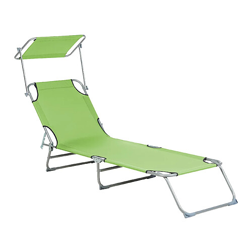 Beliani Chaise longue Métal Vert citron FOLIGNO