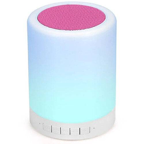 Universal Haut-parleur Bluetooth couleur Tableau Subwoofer Contrôle tactile Colonne forte Téléphone cellulaire Fonctions Basses HiFi TF FM Radio avec lumière LED | Haut-parleur portable (blanc)