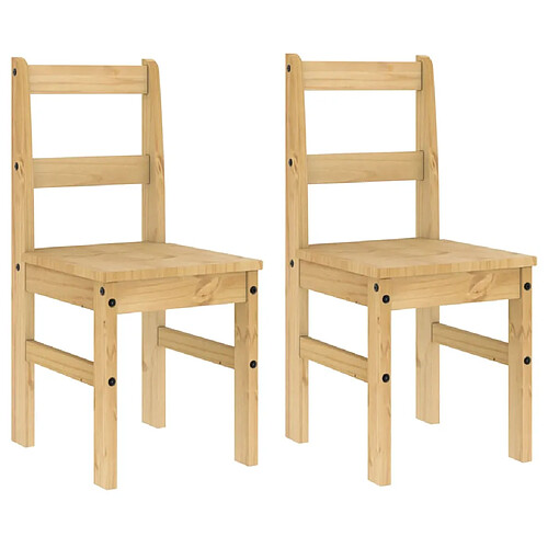 Chaises decoshop26 - Lot de 2 - Bois de pin