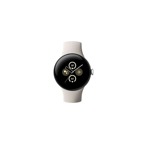 Montre connectée Google Pixel Watch 2 Boîtier en aluminium Argent Poli Bracelet sport Porcelaine 4G LTE