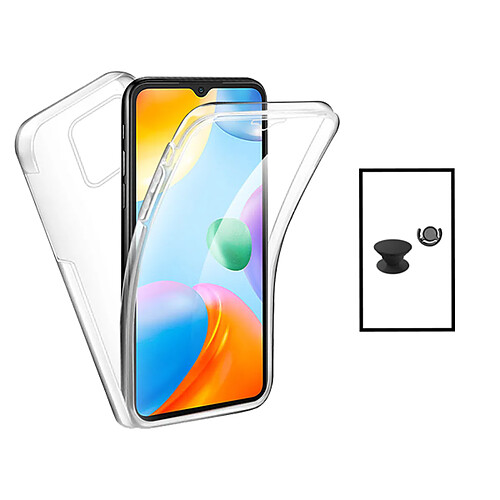 PHONECARE Kit Coque 3x1 360° Impact Protection + 1 GripHolder + 1 Support GripHolder Noir pour Xiaomi Redmi A1 - Transparent / Noir