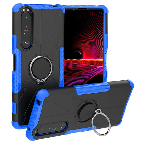 Coque en TPU anti-chute avec béquille pour votre Sony Xperia 1 III 5G - bleu