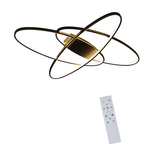 NETTLIFE Plafonnier LED Noir 75 W à intensité variable avec télécommande Intérieur Moderne pour Salon Chambre Cuisine Salle à Manger et Bureau