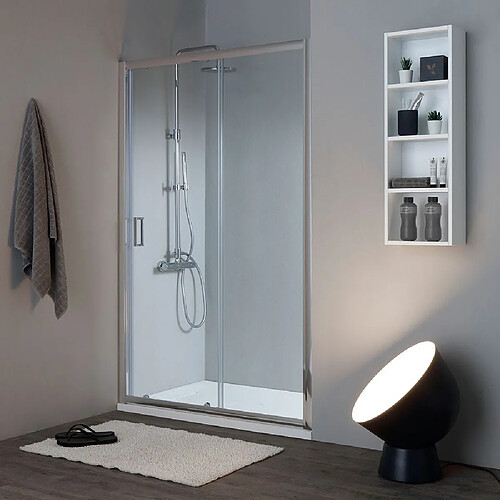 Kiamami Valentina PORTE DE DOUCHE EN NICHE 120 CM CRISTAL TRANSPARENT 6 MM | NEW GIADA