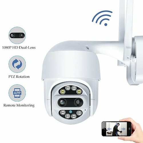 Deoditoo Caméra HD-IP Wifi Infrarouge Motorisée PTZ Double Objectif 2.0 M Full HD AP-128-2MP-36-12