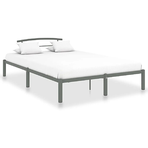 vidaXL Cadre de lit sans matelas gris métal 160x200 cm