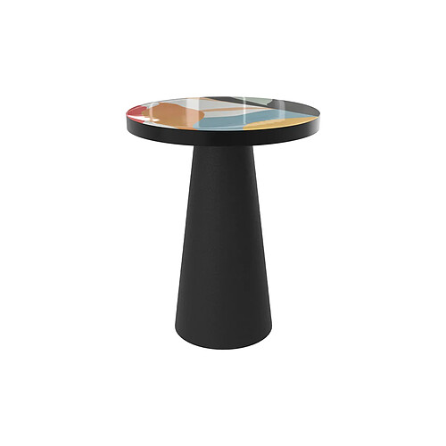 Rendez Vous Deco Table d'appoint Cheyenne multicolore et noire D40,5 cm