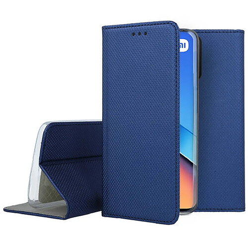 Htdmobiles Housse pour Xiaomi Redmi 12 4G / 5G / Poco M6 Pro 5G - etui coque pochette portefeuille + film ecran - BLEU MAGNET