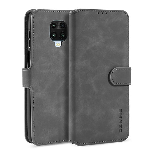 Etui en PU style rétro avec support gris pour votre Xiaomi Redmi Note 9S/Redmi Note 9 Pro Max/Redmi Note 9 Pro