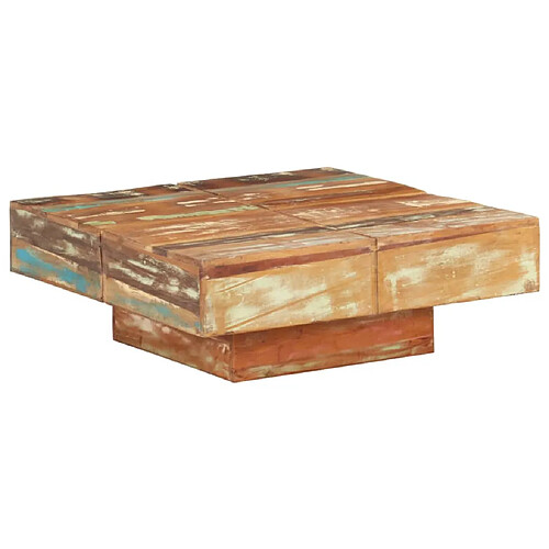 vidaXL Table basse 80x80x28 cm Bois de récupération massif