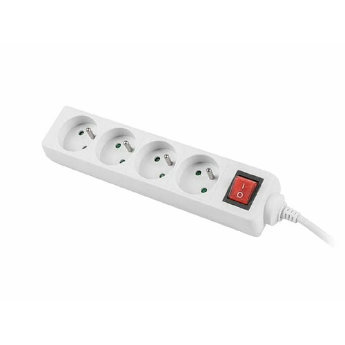 Lanberg Power strip 1.5m, white, 4 sockets, with switch, cle made of solid copper