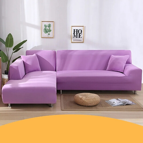 Wewoo Housse de canapé tout compris Universal Set Sofa Full Cover Add One Piece of Pillow CaseSize Four Seater 235-300cm Light Purple