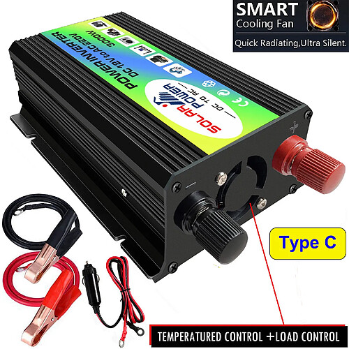 300W Camping-Car de Voiture Power Inverter DC 12V - AC 220V Convertisseur Adaptateur Transformateur de Tension, pour les Vacances, Voyages de Travail