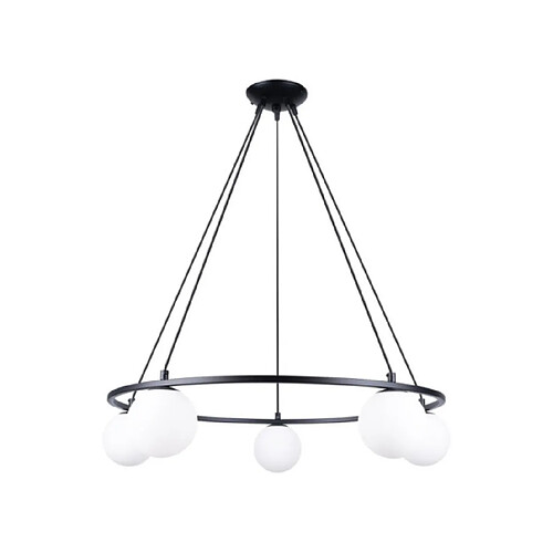 Luminaire Center Suspension Yoli Acier,Verre Noir