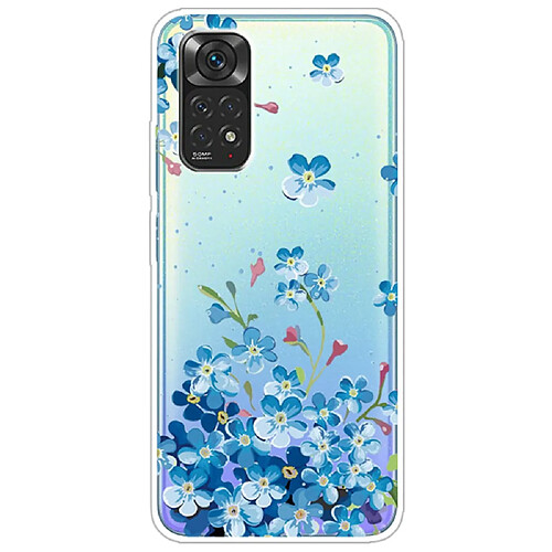 Coque en TPU anti-rayures fleurs bleues pour votre Xiaomi Redmi Note 11S 4G/Redmi Note 11 4G (Qualcomm)