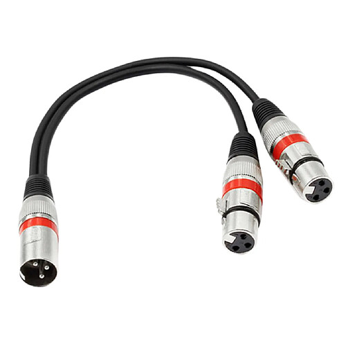 Adaptateur De Microphone Xlr Y-cable Câble Audio De Mixage 3 Broches Flexible Argent