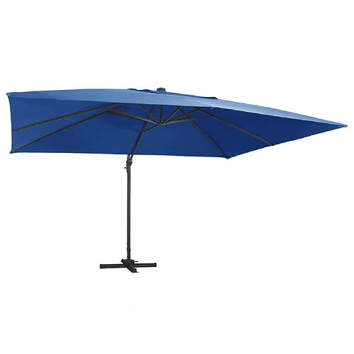 Helloshop26 Parasol déporté avec lumières led aluminium 400 x 300cm bleu 02_0008454