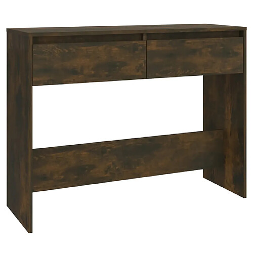 Maison Chic Table console | Meuble d'entrée | Table d'appoint Chêne fumé 100x35x76,5 cm Aggloméré -GKD88579