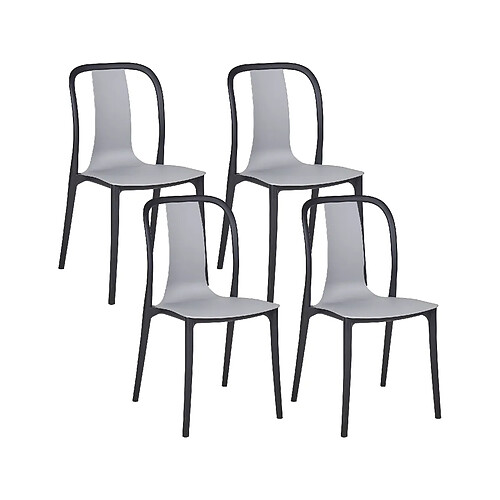 Beliani Lot de 4 chaises SPEZIA Matière synthétique Gris