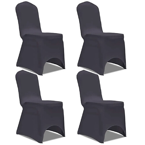 vidaXL Housse de chaise extensible 4 pcs Anthracite