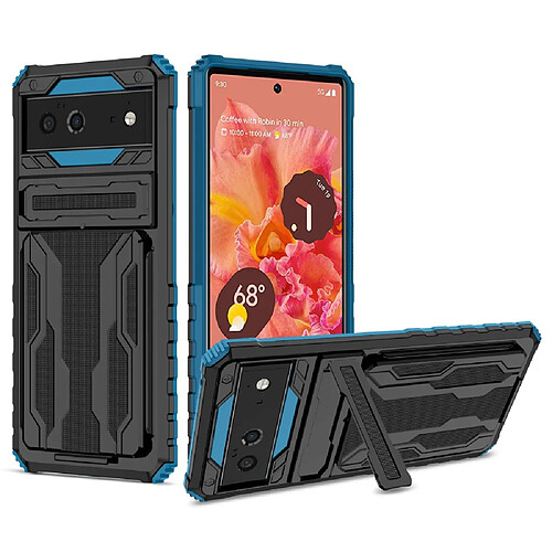 Coque en TPU anti-griffes avec porte-carte, bleu pour votre Google Pixel 6