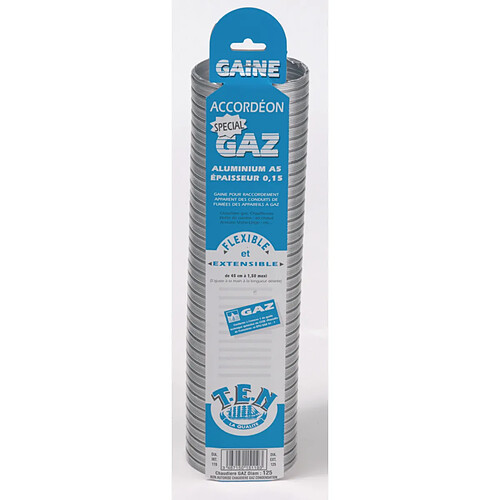 gaine accordéon - gaz - longueur 1.50 mètre - diamètre 139/146 mm - ten 015139