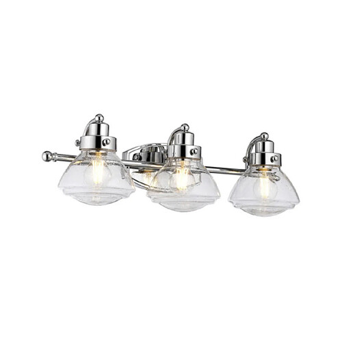 Elstead Lighting Applique murale salle de bains Quoizel Acier,verre grainé transparent Chrome poli