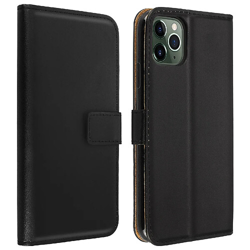 Avizar Housse iPhone 11 Pro Cuir Véritable Porte cartes Fonction Support Antichoc Noir