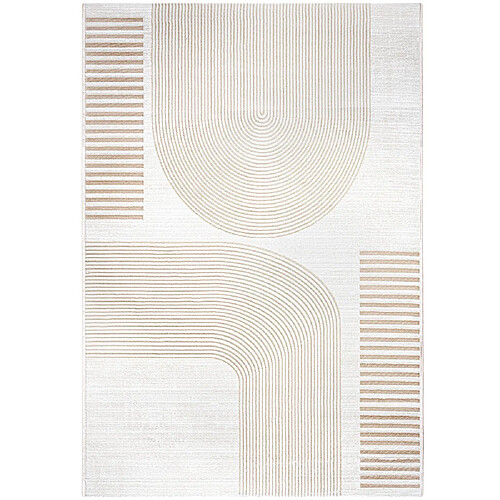 ICONIK INTERIOR Grand Tapis Design Contemporain et Moderne - Beige (290x200 cm) - Rya Beige