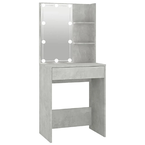 Helloshop26 Coiffeuse design contemporain avec led 60 x 40 x 140 cm gris 02_0006393