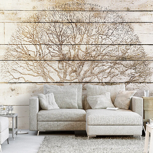 Artgeist Papier peint - Tree on Boards [450x315]