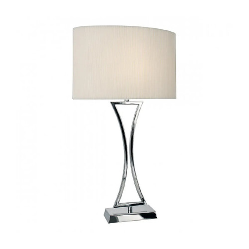 Luminaire Center Lampde de table Oporto Chrome poli,crème 1 ampoule 53cm