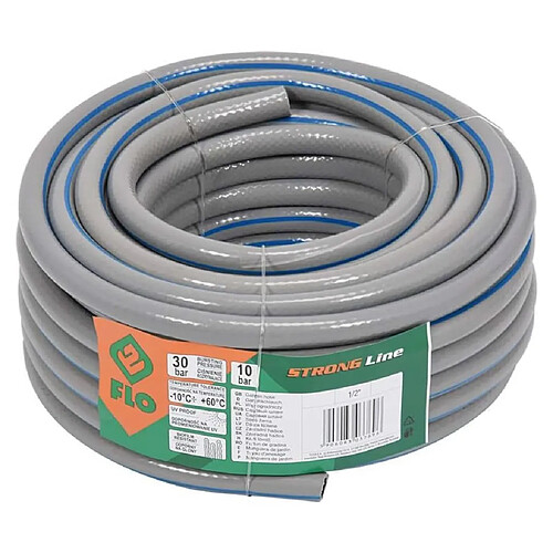 FLO Tuyau d'arrosage Strong Line 1/2" 30 m gris